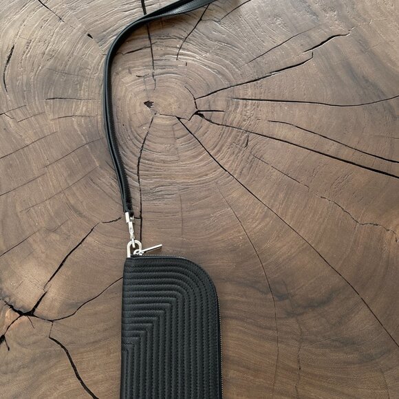 Rick Owens - Black Embroidered Quilted Neck Card Wallet SS21 Phlegethon - Picture 9 of 13